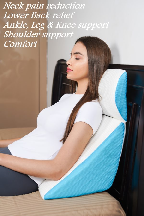 Back Support Pillow with Half Moon Bolster Pillow (2Pc) - Image 2