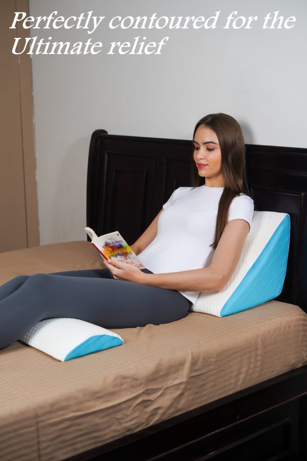 Back Support Pillow with Half Moon Bolster Pillow (2Pc) - Image 3