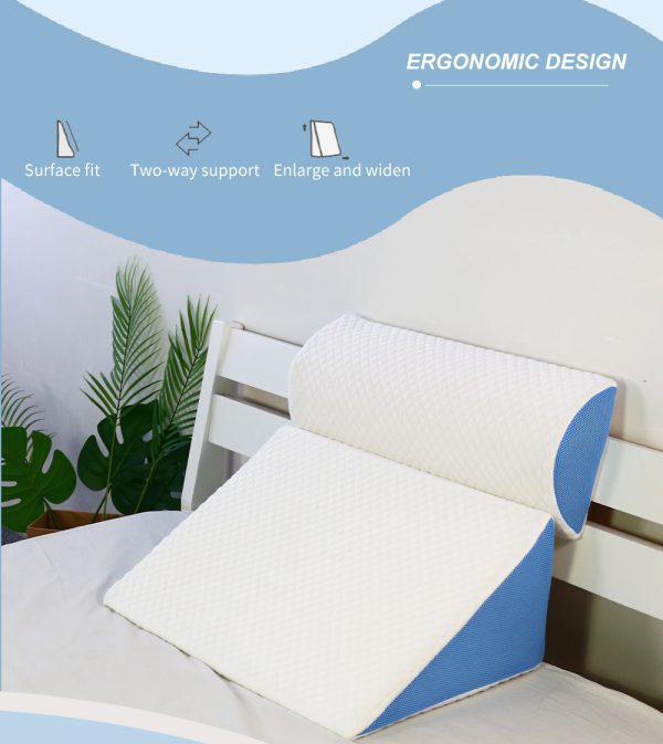 Back Support Pillow with Half Moon Bolster Pillow (2Pc) - Image 7